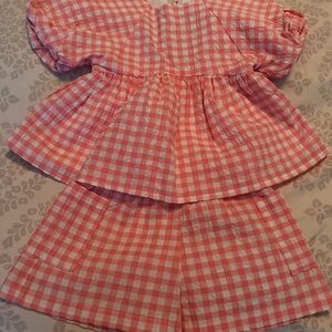 Willow Pink and White Gingham Kids Matching Set